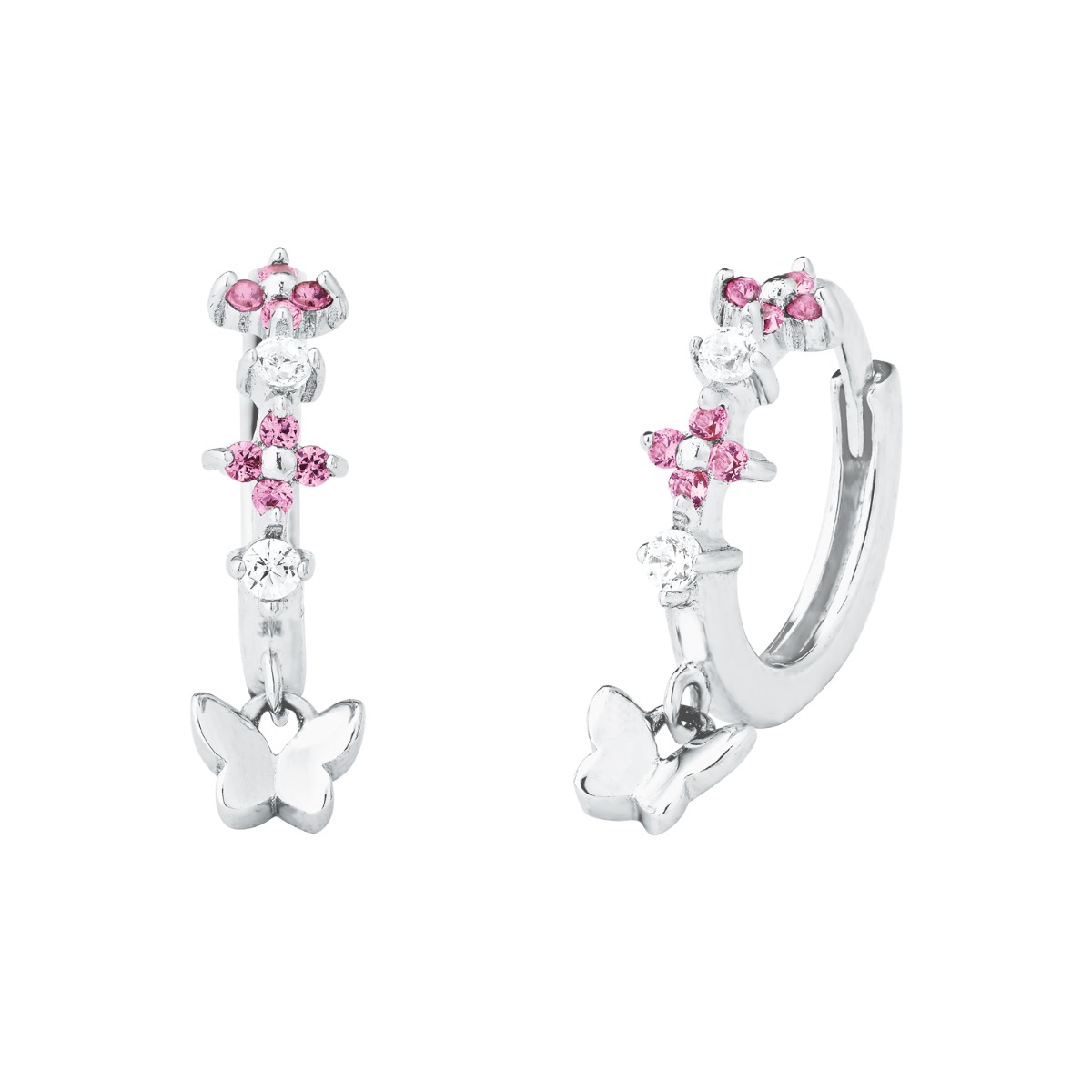 Prinzessin Lillifee Silber Kinder-Ohrringe Creolen Schmetterling