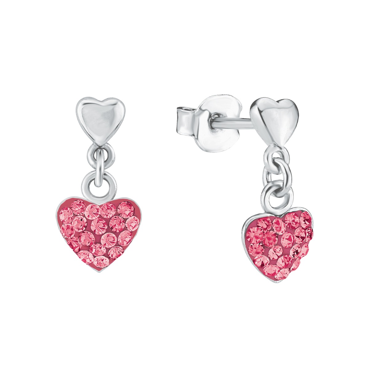 Prinzessin LillifeeOhrringe 2027912 Mädchen Ohrringe Herz Silber rosa Zirkonia