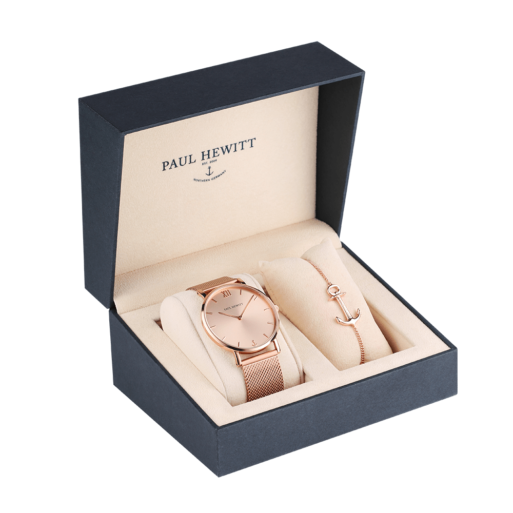 PAUL HEWITT GESCHENKSET PERFECT MATCH SAILOR ANCHOR SPIRIT - ROSÉGOLD