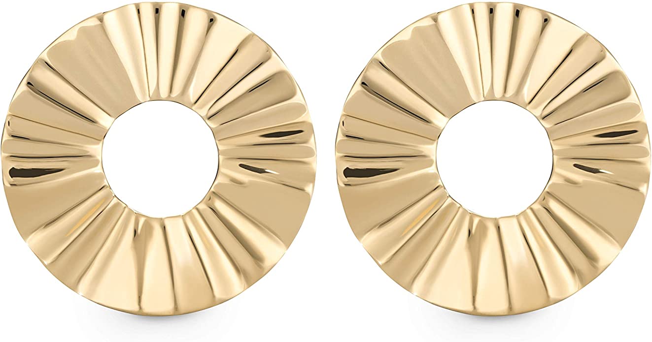 ROSEFIELD- JUWEL Ohrringe Lois Liquid Waved Coin Ohrring Gold