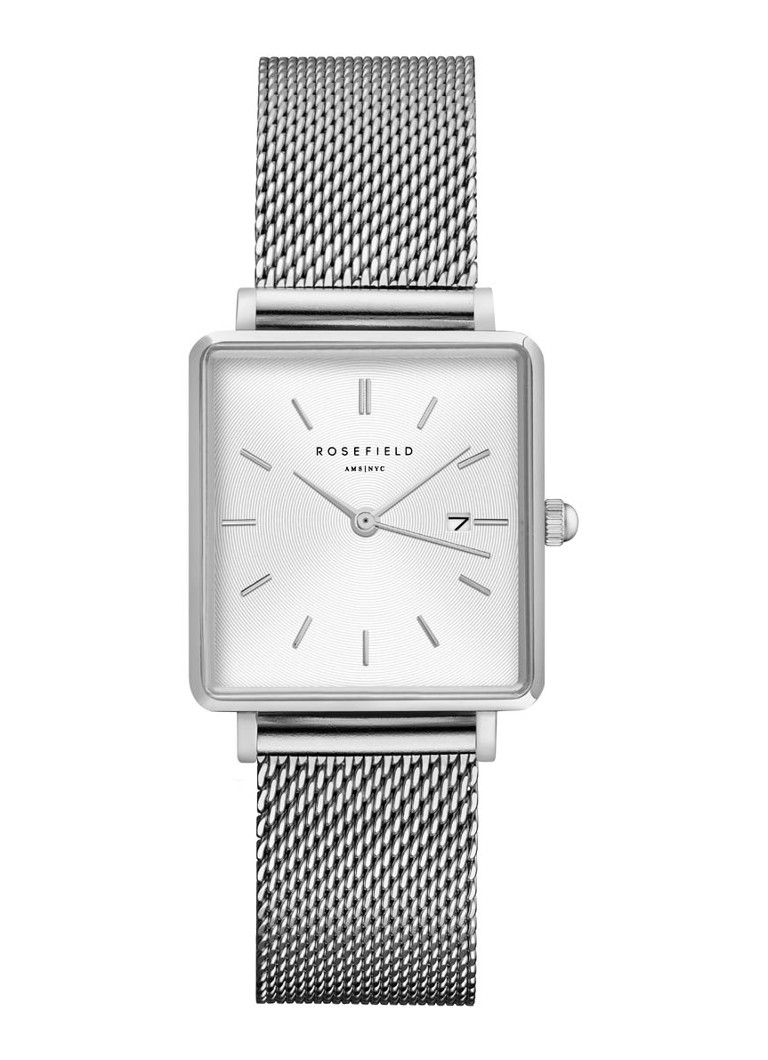 ROSEFIELD BOXY SILBER MESH UHR