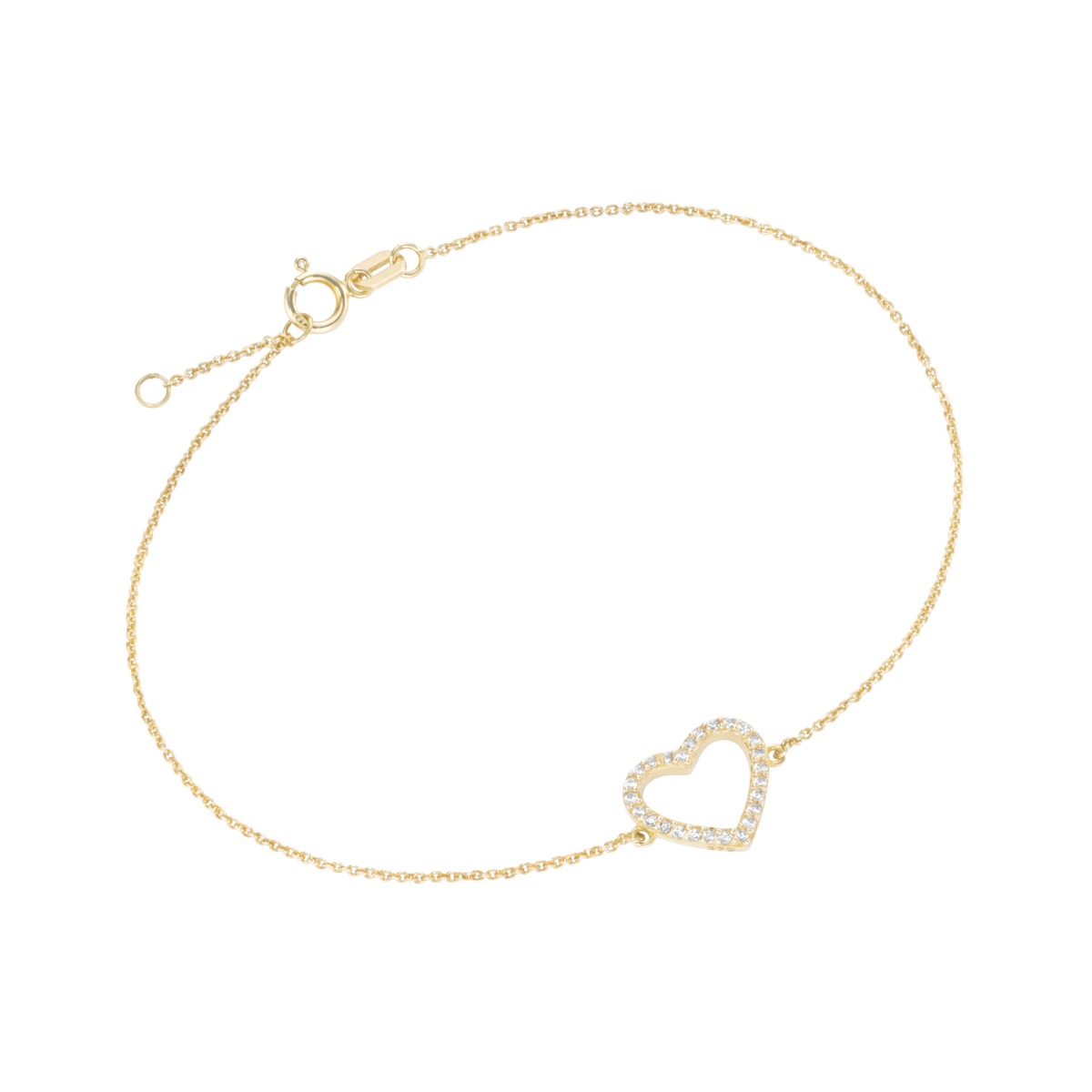 KLYD Damen Armband 375/- Gelbgold Herz mit Zirkonia