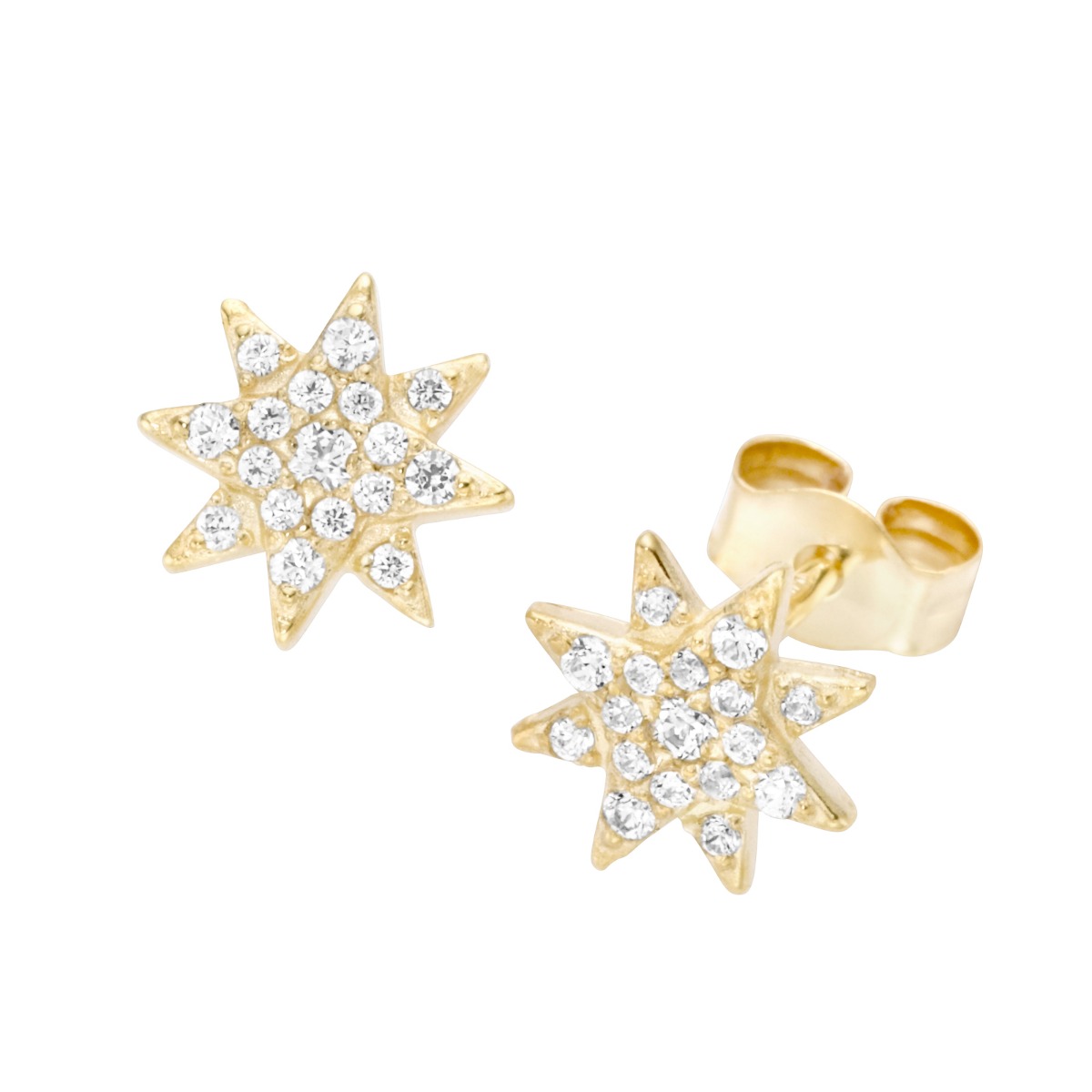 KLYD Damen Ohrstecker 375/- Gelbgold Stern mit Zirkoniabesatz