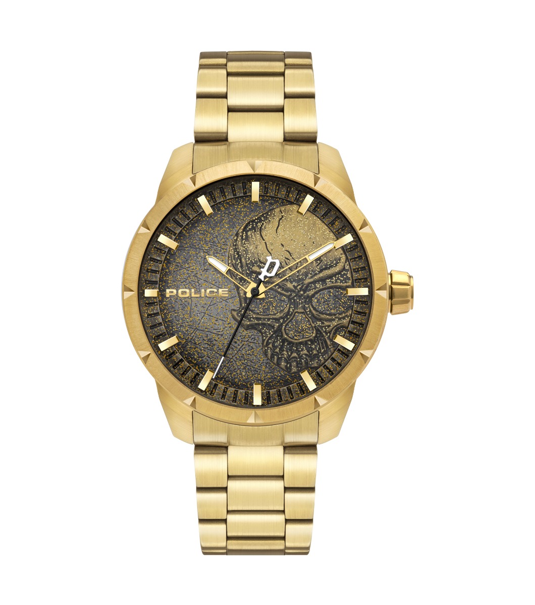 Police Herrenuhr Neist - Totenkopf GOLD